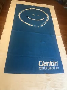 Claritin Beach Towel 58.5 X33soft White Blue Advertisement For Claritin Sinus - Picture 1 of 7