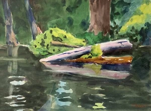 Frank Swant Watercolor- Lake Washington Slough Seattle Pacific Northwest Artist - Picture 1 of 8