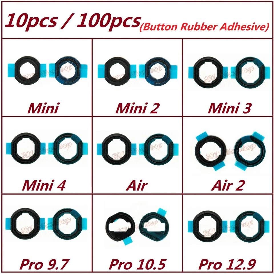 OEM Home Button Rubber Seal Bracket Adhesive For iPad Mini Air 1 2 3 4 Pro 10.5 - Image 1 of 1