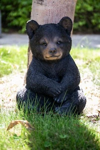 Sitting Black Bear Statue Garden Decor Home Backyard Display Wildlife Animal - Picture 1 of 14