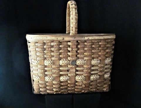 Early 1900s Burlington Basket Co. Iowa - Hawkeye Basket -  Handmade Cover