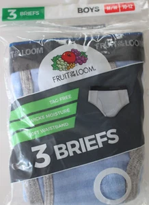 Fruit of The Loom (3-PACK) Boy Blue Cotton Wicking Briefs Underwear Medium 10-12 - Picture 1 of 1