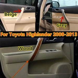 Cubierta de manija de puerta reposabrazos gris beige madera para Toyota Highlander 2008-2013 - Imagen 1 de 9