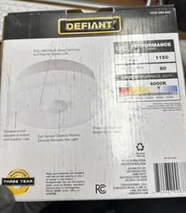 Defiant 360-Degree White Motion Activated Indoor/Outdoor 1-Head Ceiling Light - Picture 1 of 2