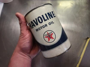 Vintage Havoline Motor Oil Steel Can 1962 Nice Finish SAE 10W HD - Picture 1 of 10