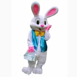 NEW Easter Rabbit Bunny Rabbit Mascot Costume for Adults - Fancy Dress Halloween - Picture 1 of 4