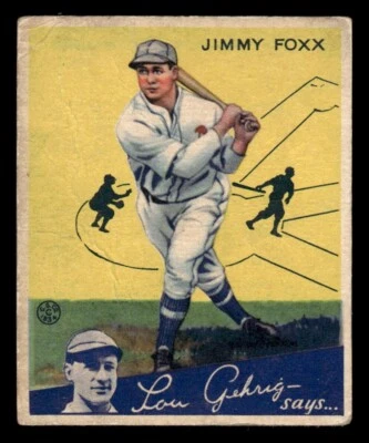 1934 Goudey Baseball #1 Jimmy Foxx (Jimmie) PR Foto 1 de 2