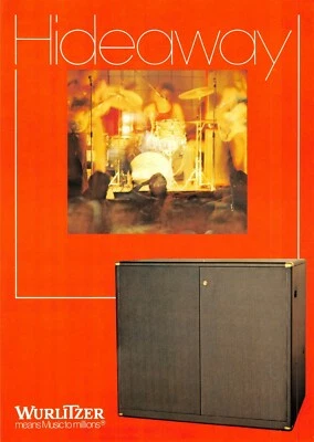 Wurlitzer Hideaway Jukebox Advertisement Sales Flyer 1970s 021219AME - Image 1 of 2