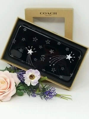 🌟🌷Coach iPhone Rigid Plastic Case Black Shooting Stars Print  *AUTHENTIC* - Image 1 of 4