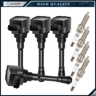 4 bujías de bobina de encendido para Nissan Juke 2012 2013 2014 2015 16 17 1,6 L L4 Foto 1 de 4