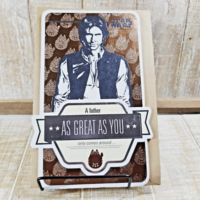 Tarjeta del Día del Padre American Greetings Star Wars lámina marrón excelente Foto 1 de 4