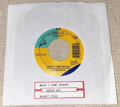 Green Day When I Come Around-Basket Case 7" Jukebox Record & Title Strip 45 RPM - Image 1 of 3