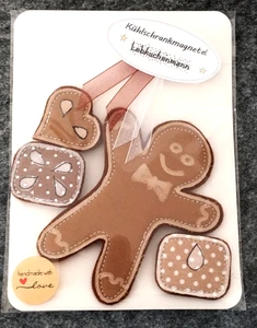 Lebkuchenmann ❤️ Geschenk Set Deko Lebkuchen Kühlschrank Magnete Weihnachten 🌲 - Bild 1 von 4
