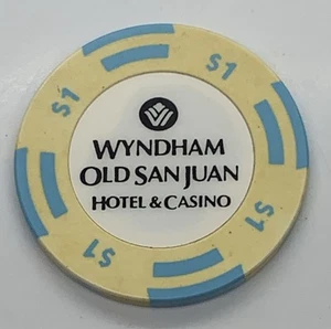 Wyndham Old San Juan Hotel & Casino $1 Chip - San Juan Puerto Rico - Imagen 1 de 2