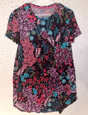 Camisa para dormir Natori para mujer talla S manga corta vestido cuello redondo floral multicolor nueva con etiquetas Foto 1 de 4