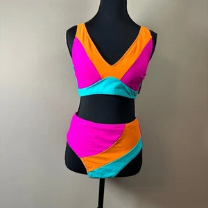 Blooming Jelly Colorblock Bikini Set High Waist Badeanzug Beachwear Medium - Bild 1 von 5