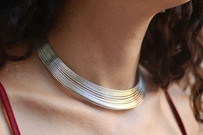 African Style Halsreif aus Nickel - Collier Halskette Choker Schmuck - Bild 1 von 4