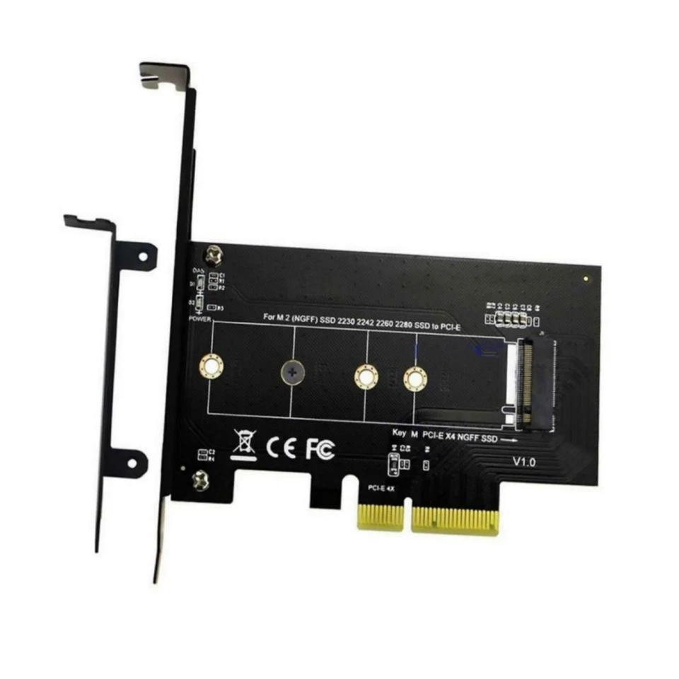 M.2 NGFF M-Key to PCIe x4 NVMe SSD Adapter Card 2230 2242 2260 2280 Drives r - Image 1 of 4