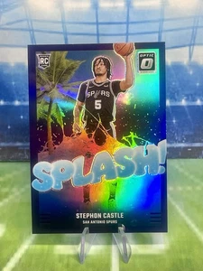 Stephon Castle 2024-25 Donruss Optic Rookie Splash Viola Prizm San Antonio RC - Foto 1 di 2
