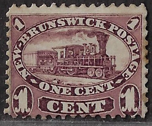 Canada / NEW BRUNSWICK Stamps — 1860-63, Locomotive #6 MH Ref. 1074 - Picture 1 of 2