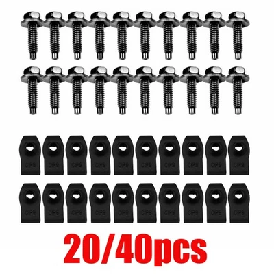 20/40x Body Bolts U-nut Clips For Ford Truck 5/16-18 x 1-3/16" - 1/2" hex Black - Image 1 of 4
