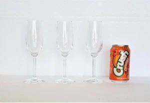 Juego de 3 copas de champán vintage flauta cristal transparente elegantes tallos acanalados - Imagen 1 de 7