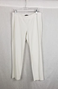 Eileen Fisher Pantalone Crepe Elasticizzato M Bianco Elastico Vita Costa Vacanze Estive - Foto 1 di 3