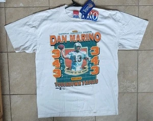 Vintage Old Stock 1990s Dan Marino Miami Dolphins XL T-Shirt Touchdown Record WT - Bild 1 von 24