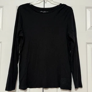 T-shirt da donna Eddie Bauer in maglia a maniche lunghe, nera, XXL - Foto 1 di 5