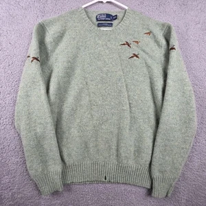 Suéter Polo Ralph Lauren Para Hombres Calce Grande Verde Salvia Lana Bordado Faisanes - Imagen 1 de 16
