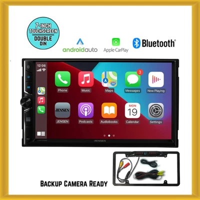 Jensen CAR723W 7" 2-DIN LCD Car USB AUX Bluetooth Stereo with Backup Camera NEW - Image 1 of 4
