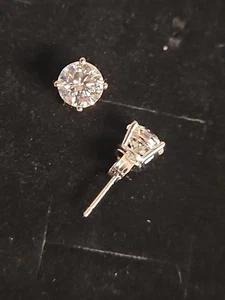 1,0 ct Moissanit Ohrstecker Weißgold vergoldet 925 - Bild 1 von 4