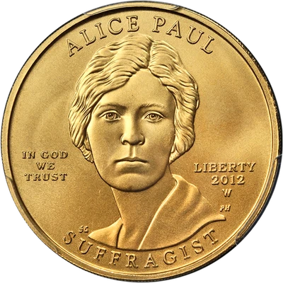 2012-W First Spouse Gold $10 Alice Paul PCGS MS69 1st Strike - STOCK - Image 1 of 4