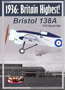 Rising Decals 1/72 1936: BRITAIN HÖCHST! Bristol 138A Höhenforschung - Bild 1 von 4