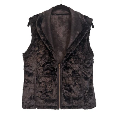 Chaleco reversible SKEA para mujer 4 negro imitación piel cremallera completa lujo esquí de montaña invierno Foto 1 de 4