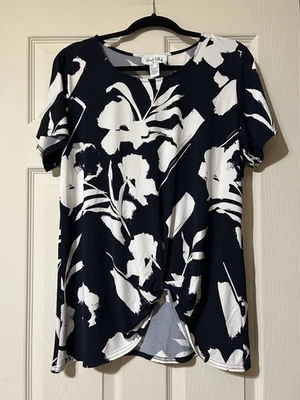 Blusa para mujer Joseph Ribkoff talla 14 negra blanca corbata frente oficina trabajo viajero Foto 1 de 4