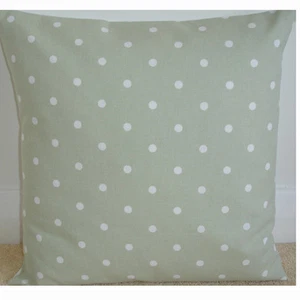 18" Cushion Cover Sage Green White Polka Dots Spots 18x18 NEW - Picture 1 of 1