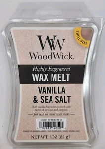 1 YANKEE CANDLE WOODWICK VANILLA & SEA SALT HIGHLY FRAGRANCED SCENTED WAX MELTS - Picture 1 of 3