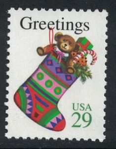 Scott 2872 - Medias de Navidad, saludos - MNH 1994 - 29c sello como nuevo sin usar - Imagen 1 de 1