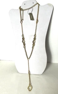 Chico's Devin Diamantförmige Gliederkette Y Goldfarben 34" lang NEU - Bild 1 von 13