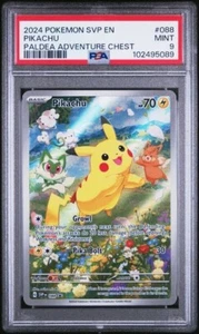 2024 Pokemon SVP Black Star Promo 088 Pikachu Paldea Adventure Chest PSA 9 - Picture 1 of 2