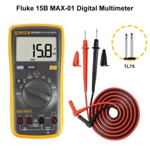 Fluke 15B/17B MAX Digital Multimeter Audible/Visual Alarm CATIII 600V AC/DC - Picture 1 of 37