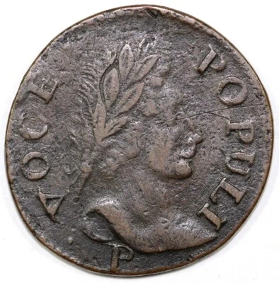 Moneda de cobre colonial Voce Populi 1760 N-14 Foto 1 de 2
