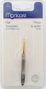 Eye Brow Tweezers Manicare Beauty Tool Professional Gold Plated Steel Tip - Picture 1 of 1