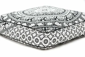 35''Large Ombre Mandala Floor Pillows, Square Cushion Cover - Picture 1 of 3