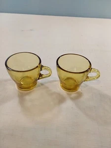Vitrosax Italy Tazza Caffè Tè Tazza Espresso Vetro Giallo Ambra Lotto di 2 - Foto 1 di 24