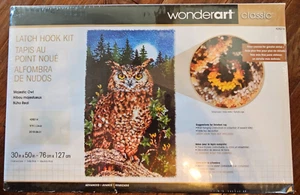 Wonderart Classics MAJESTIC OWL LATCH HOOK KIT RARE 30 Inches X 50 Inches - Picture 1 of 4