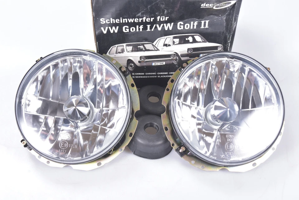 Faro proiettore Dectane SWV03 VW GOLF I 1974-1983 cromo chiaro set senza registrazione - Immagine 1 di 4