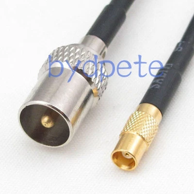 30cm MCX female jack to TV male plug RF Antenna Coaxial RG174 black Cable 12inch - Image 1 of 4