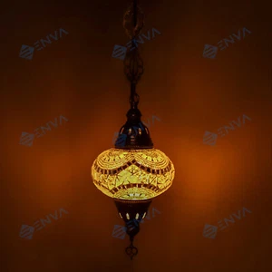 Turkish Moroccan Glass Mosaic Ceiling Hanging Chandelier Light Lamp Large Globe - Picture 1 of 10